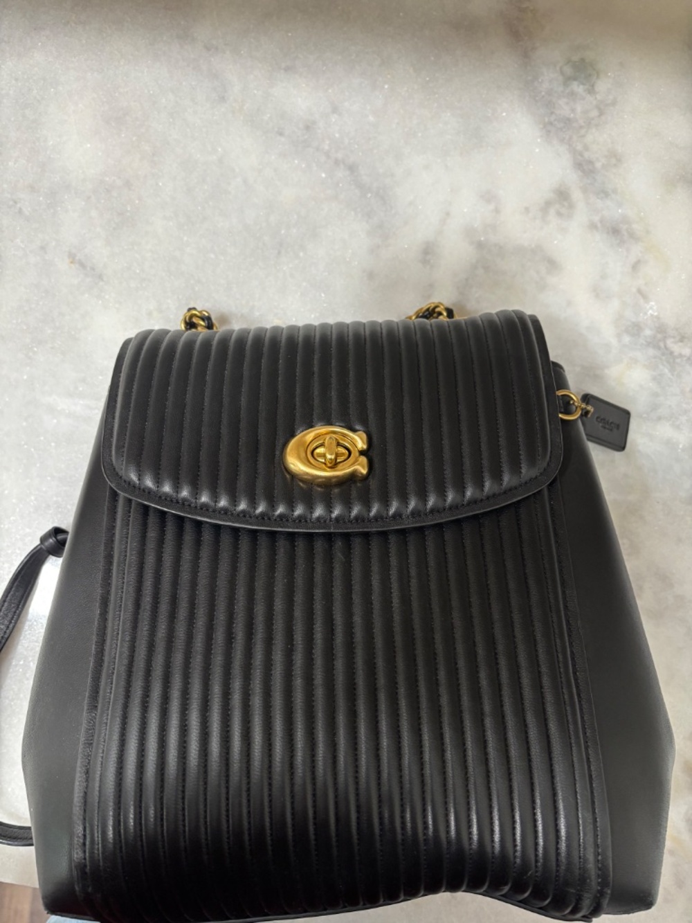 Coach ~2016 Black & Gold Parker Convertible Backpack - Picture 2 of 6